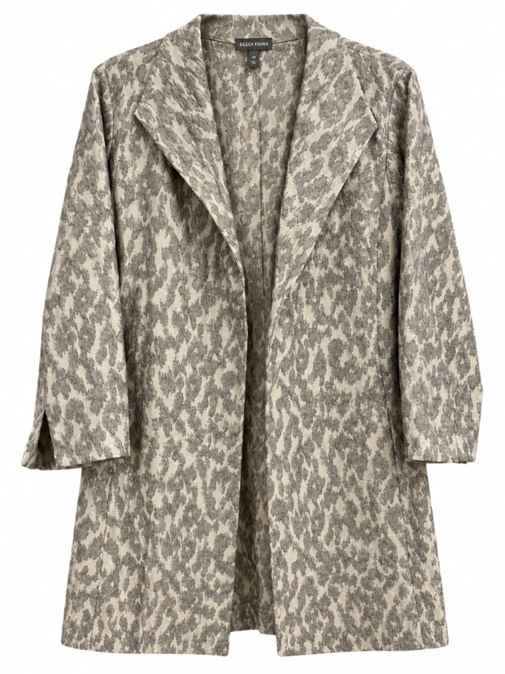 Quiet Luxury Eileen Fisher Ikat Embers Jacquard Jacket Silk Blend Blazer Petite